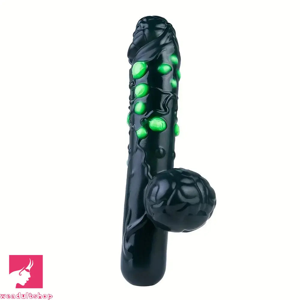 8.46in Liquid Silicone Soft Fantasy Spiked Handle Dildo Handy Masturbator