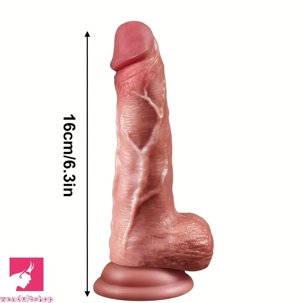 5.51in 6.3in 7.09in Realistic Silicone Safe Material Dildo For Clitoral Pleasure