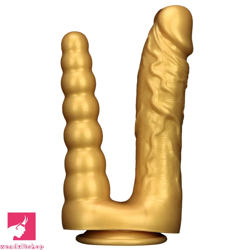 7.87in 10.43in Large Silicone Double-ended Dildo Soft Clit Masturbator