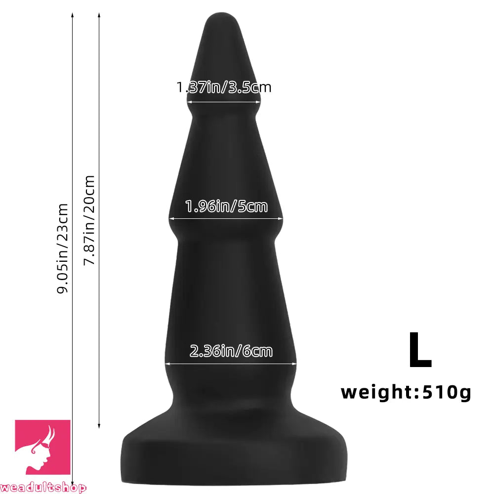 6.49in 8.07in 9.05in Liquid Silicone Soft Anal Dilator Trainer Cock Dildo