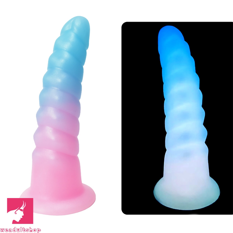 7.28in Luminous Soft Silicone Fantasy Dildo Silicone Dick For Anal Prostate