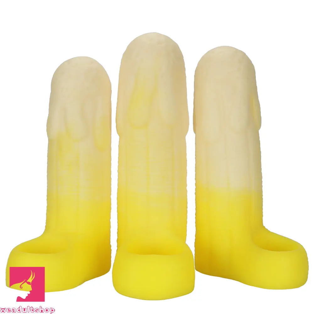 5.11in 5.31in 5.51in Banana Fantasy Hollow Dildo Sleeve Liquid Silicone Sleeve