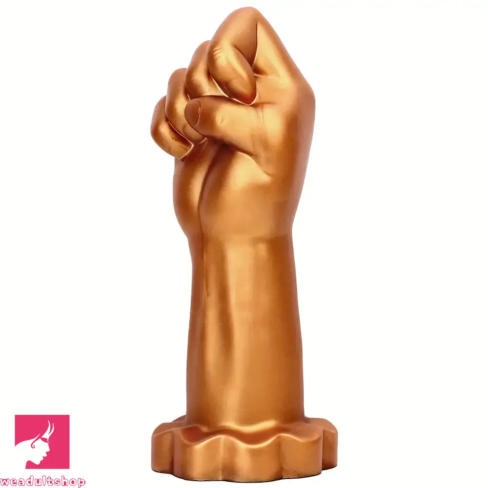 9.44in Golden Silicone Huge Thick Fist Hand Dildo For Gay Comfortable Player