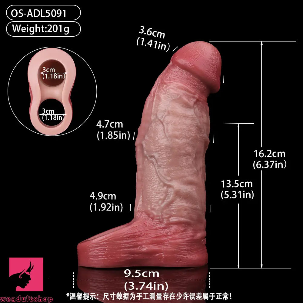 6.37in Vacuum Hollow Cock Sleeve Dildo For Lengthened Thickened Toy