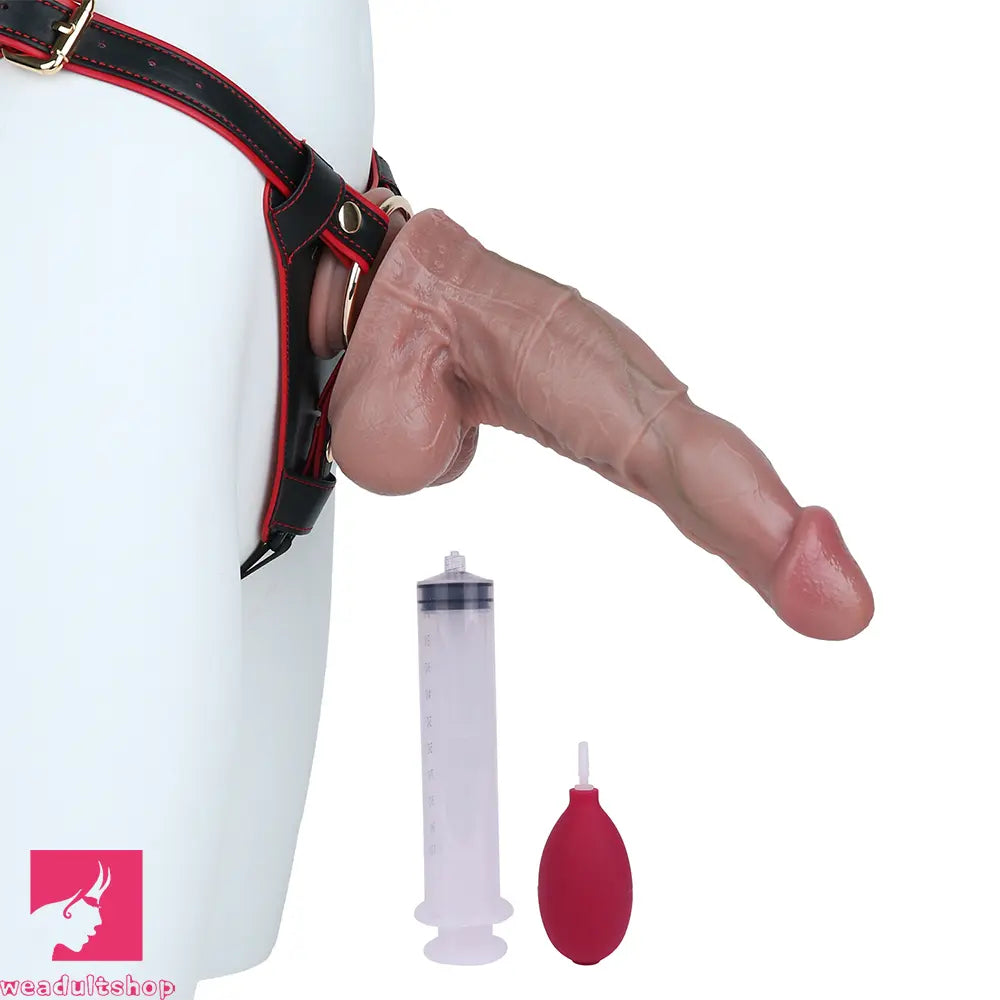 10in Real Soft Silicone Strap on Big Ejaculating Dildo Couples Holiday Gift