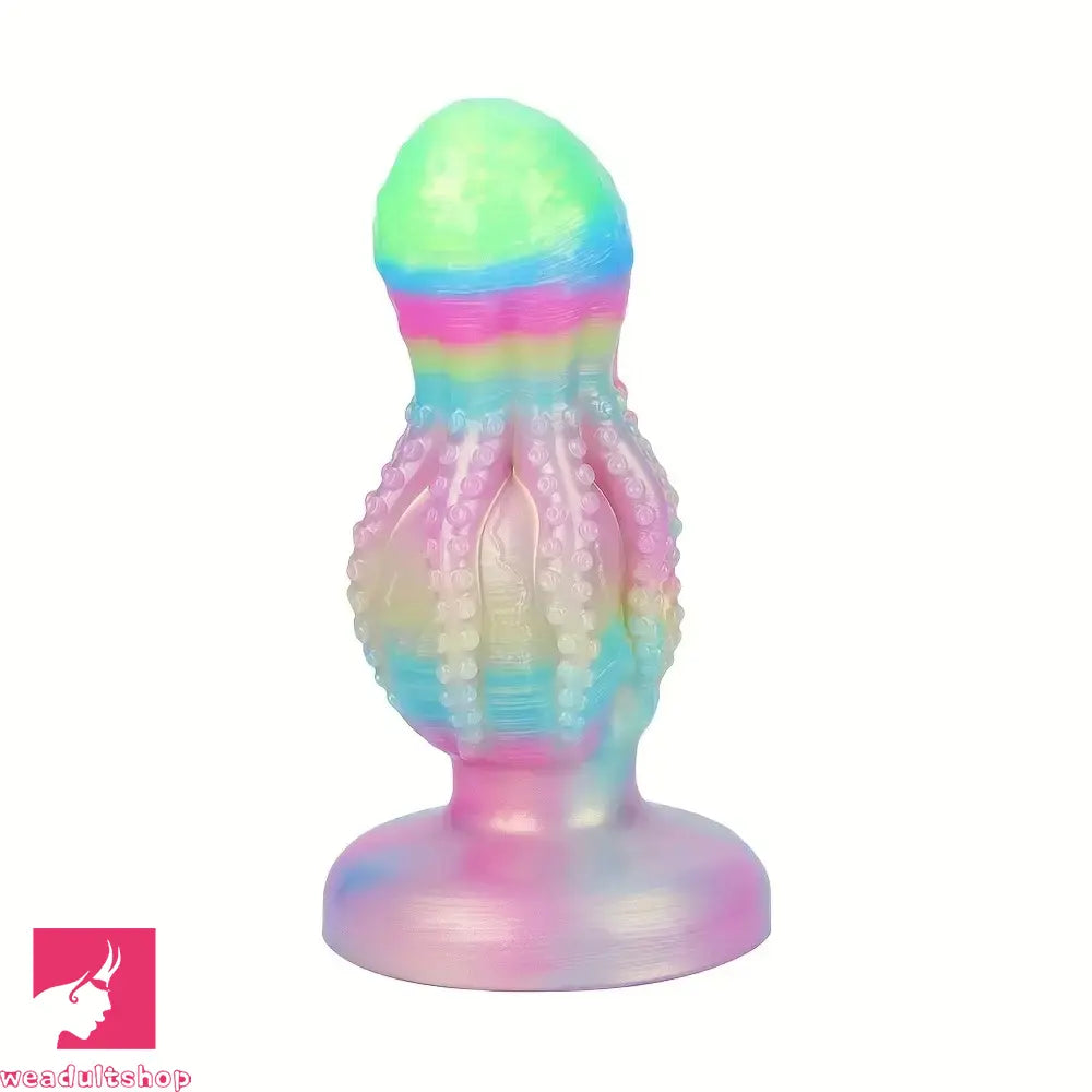 4.8in 5.7in 6.81in 7.87in 8.97in 10.39in Octopus Skull Silicone Luminous Dildo