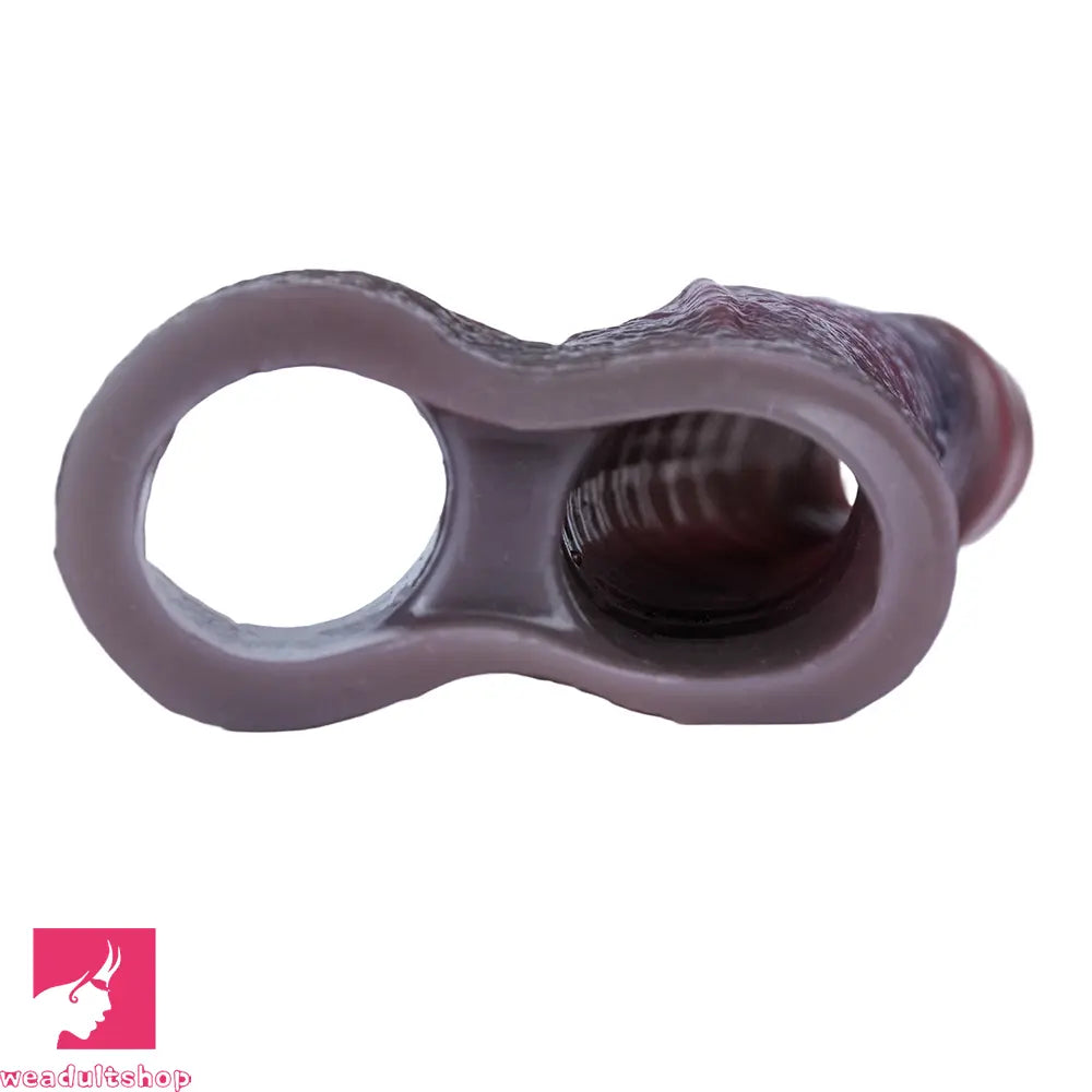5.9in Platinum Silicone Thicken Delayed Penis Sleeve For Hollow-out Design