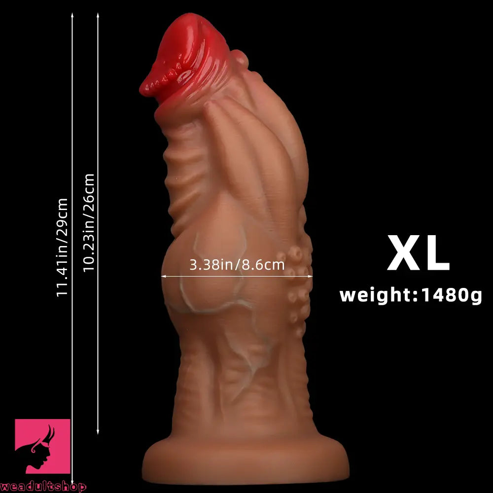 8.85in 9.64in 10.23in 11.41in 12.59in Odd-shaped Large Silicone Anal Dildo