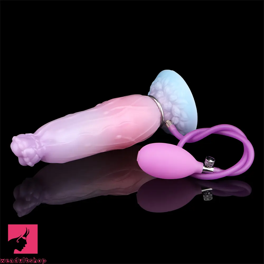 8.3in Inflatable Silicone Soft Fantasy Dildo Adult Toy For Gay Men Cock
