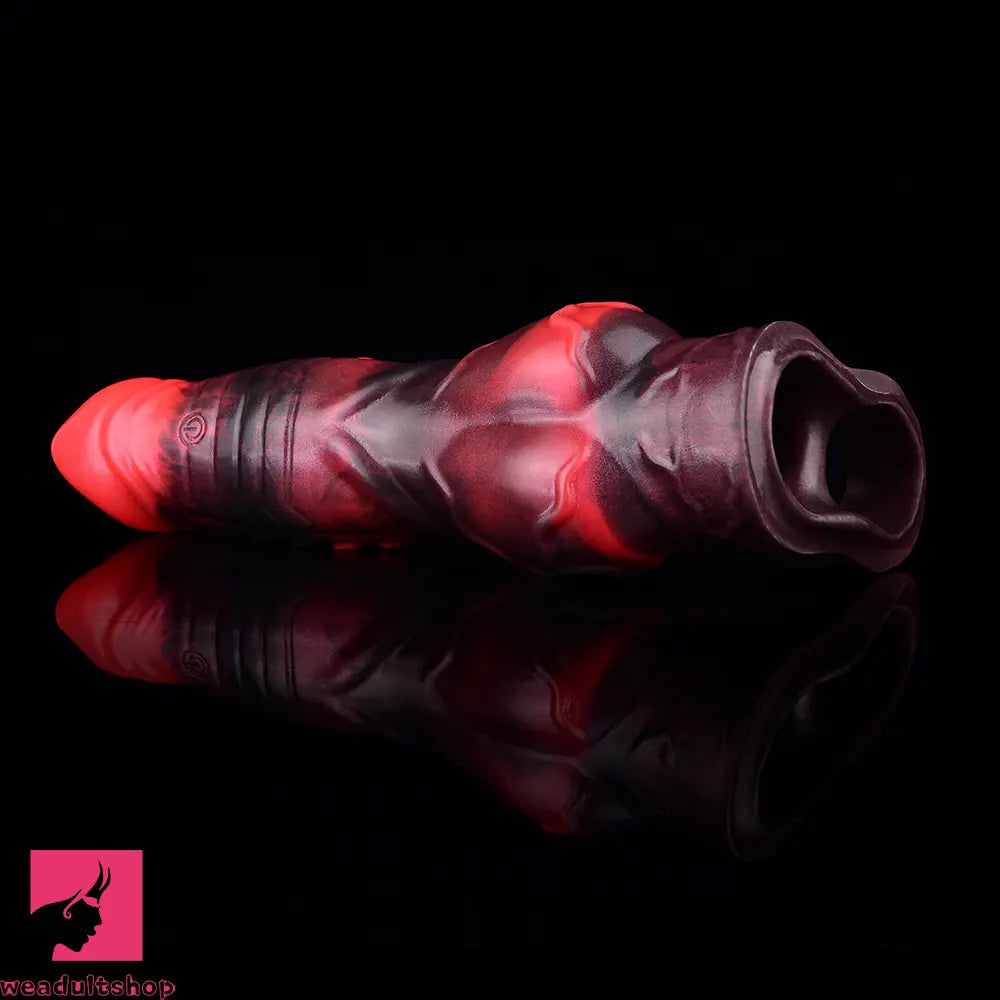 5.98in 7.09in Silicone Tentacle Cock Sleeve Knot Vibrating Hollow Dildo