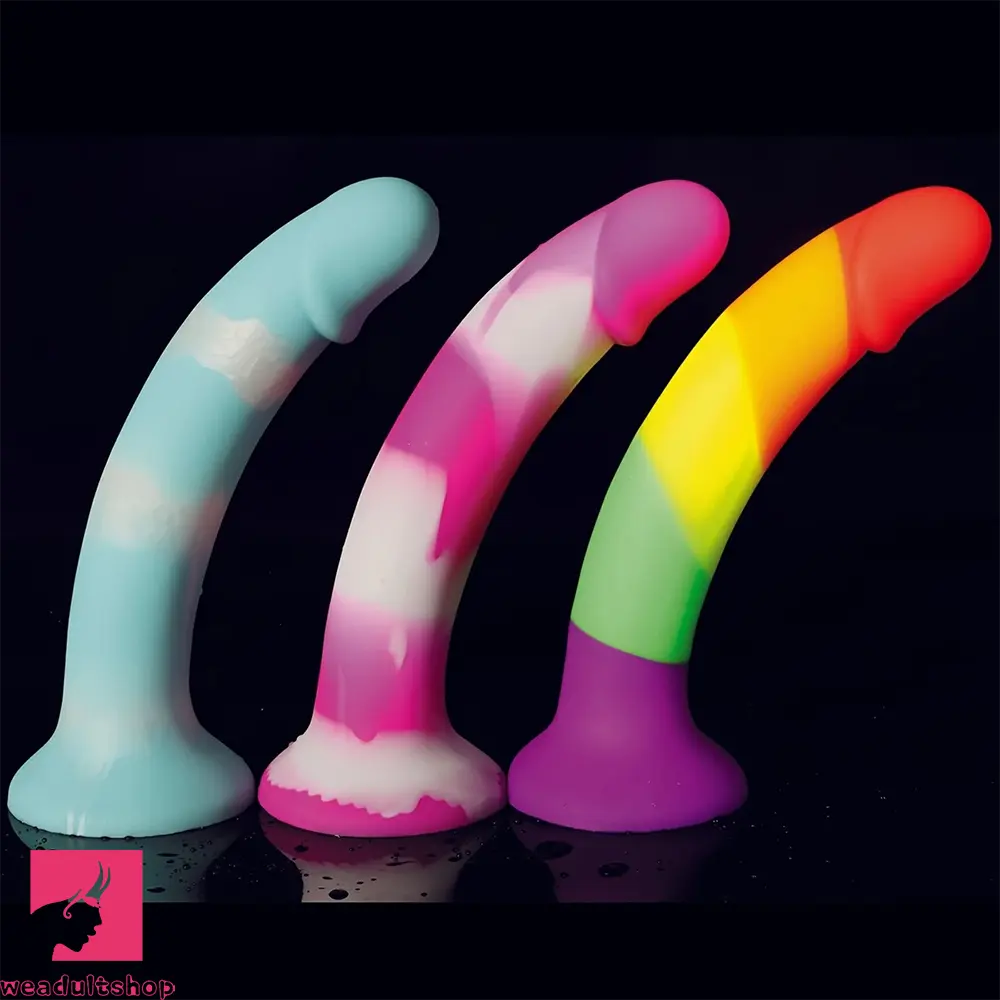 8.66in Three Styles Silicone Glow In Dark Jelly Dildo Sex Toy For Adults
