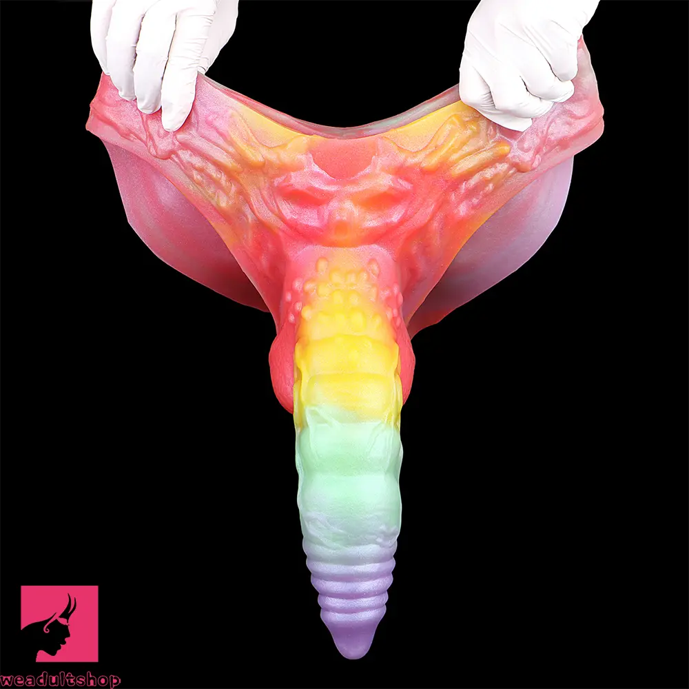 9.92in Sheath Strap on Dildo Silicone Monster Creature Cock Big Cock Dildo