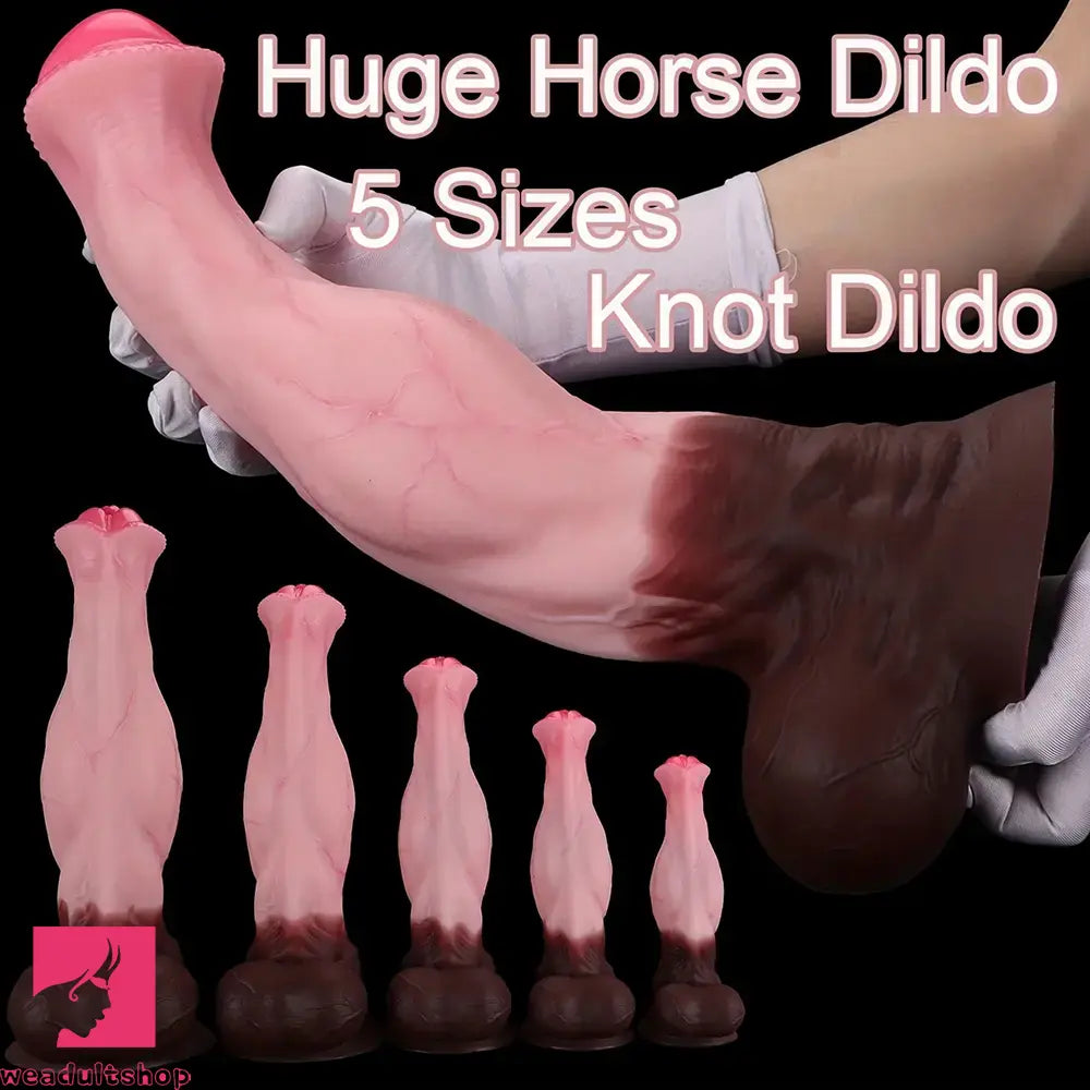 9.05in 10.62in 12.59in 14.96in Horse Knot Cock Dildo Big Silicone Soft Dildo