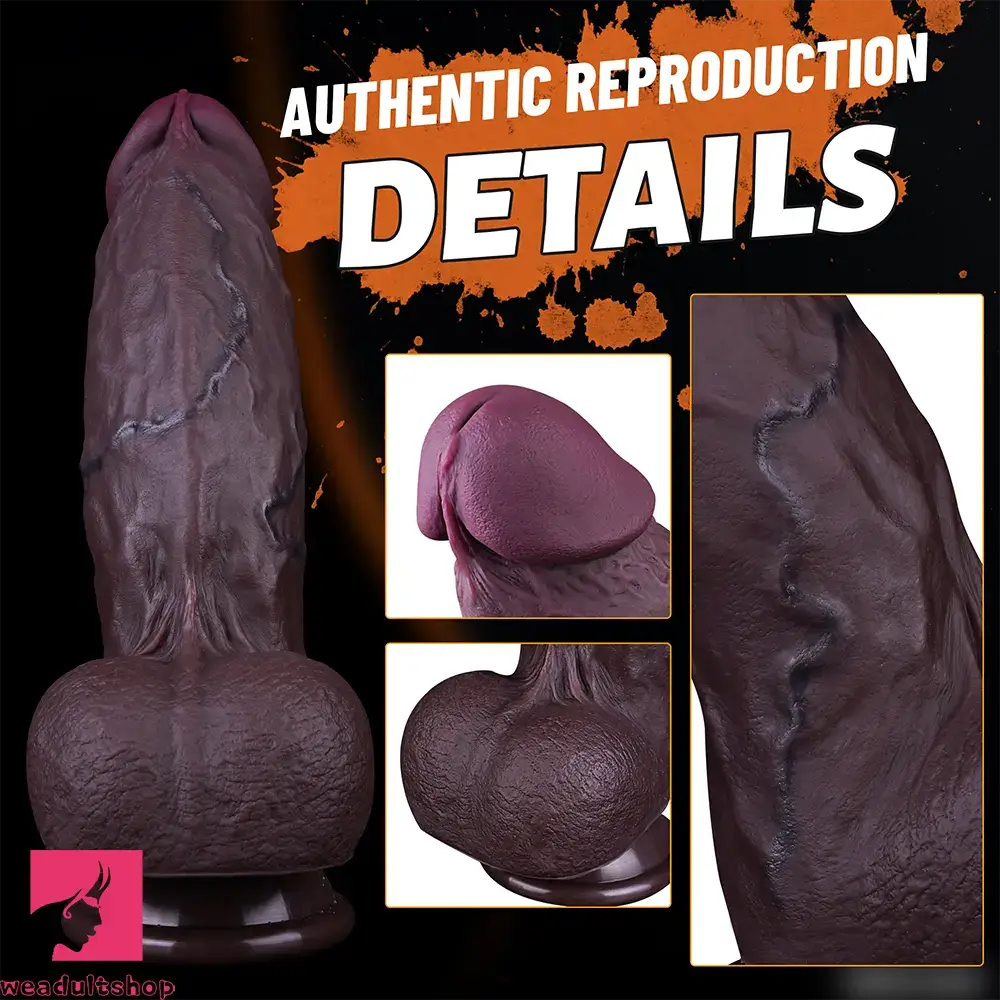 8.66 Dual Density Silicone Real Soft Thick Dildo Gay Cock Anal Sex Product