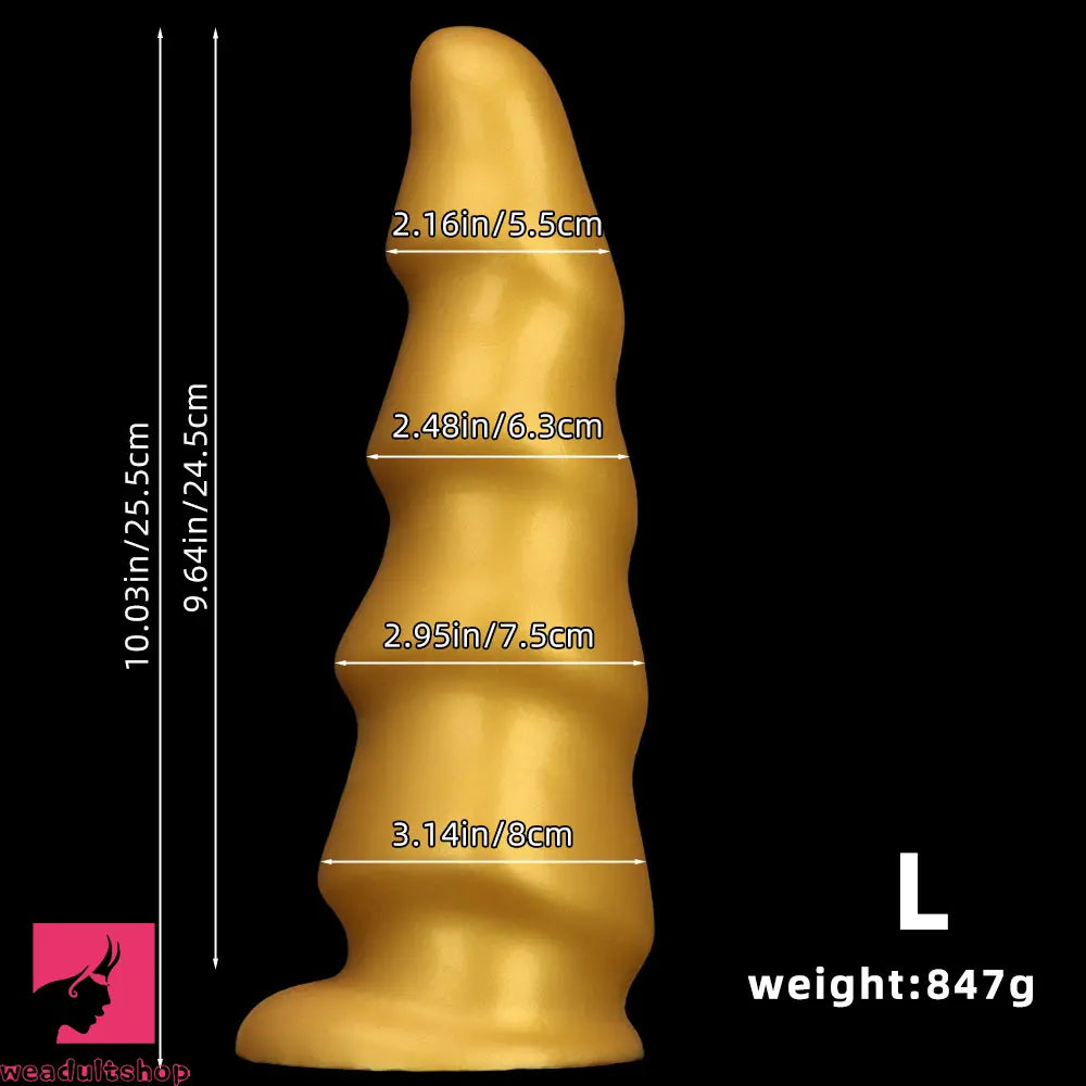 6.49in 8.26in 10.03in Golden Silicone Fantasy Dildo For Couples Unisex