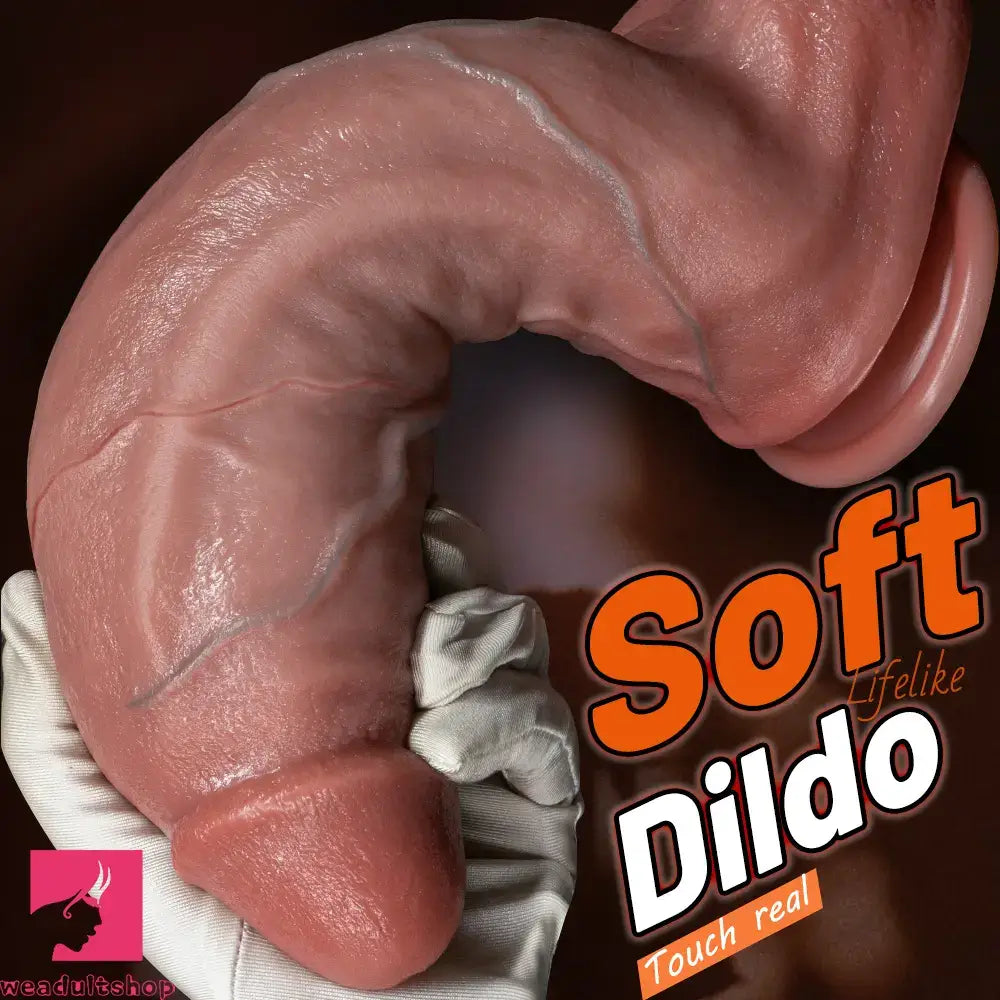 8.66in 10.03in Dual Layer Silicone Soft Strap on Dildo Masturbation Toy