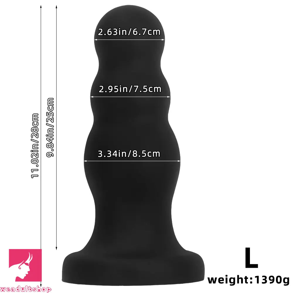 7.08in 8.85in 11.02in Soft Pull-bead Anal Plug Extra Large Thick Cock Dildo