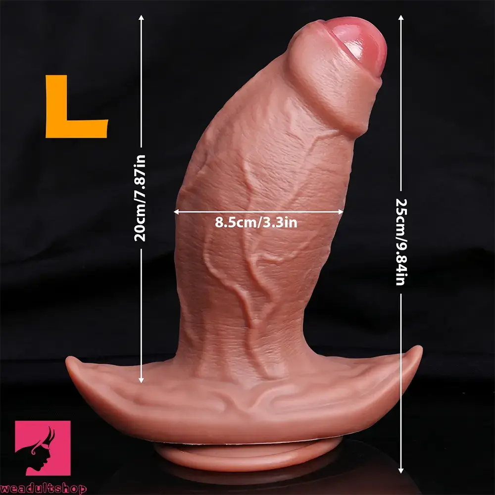 7.48in 8.66in 9.84in Uncut Foreskin Thick Real Dildo Vagina & Anal Cock Toy