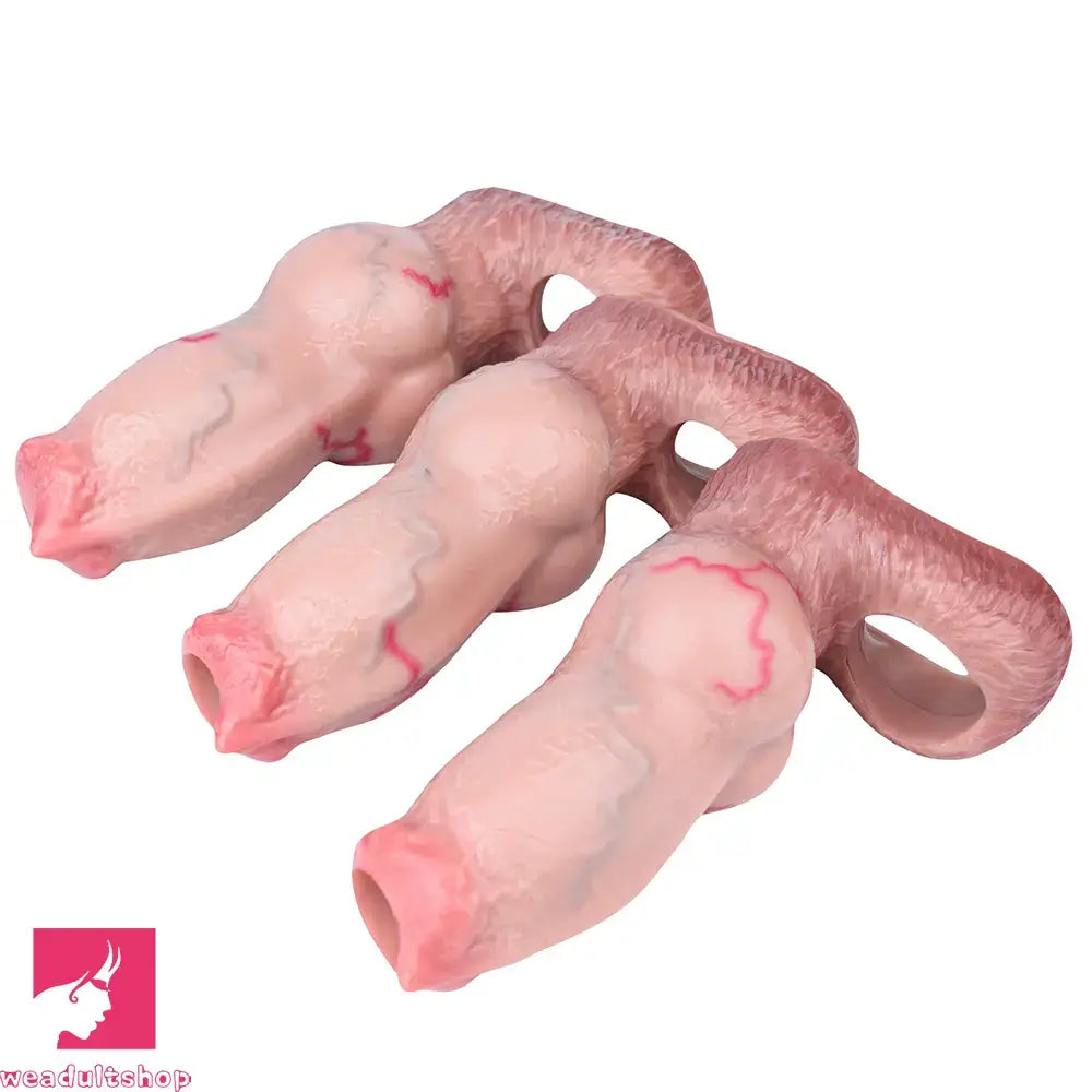 5.74in 6.53in 7.16in Realistic Dog Dildo Sleeve Enhance Intimate Love Toy