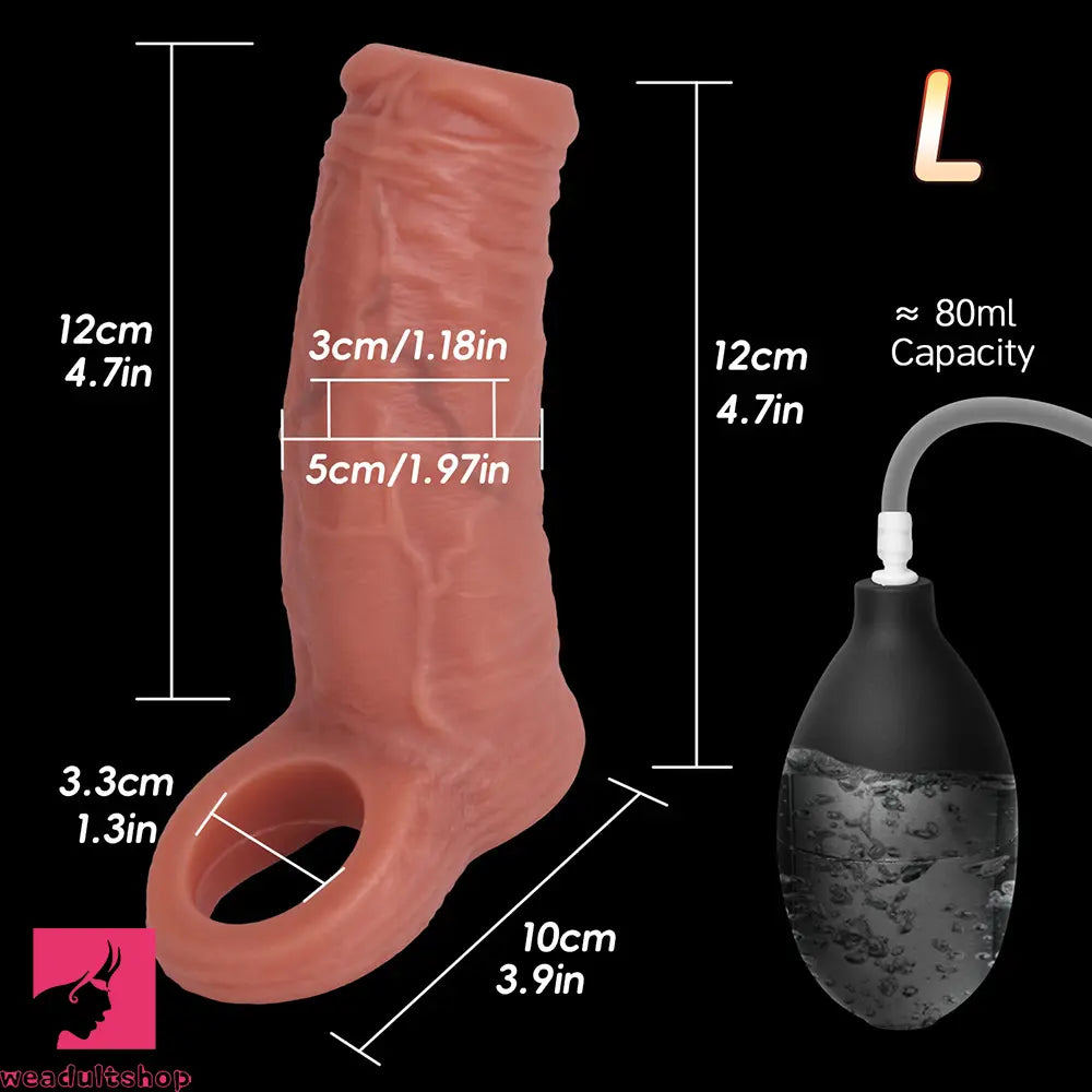 4.1in 4.7in Realistic Squirting Dildo Sleeve Reusable Erotica For Couple Cock