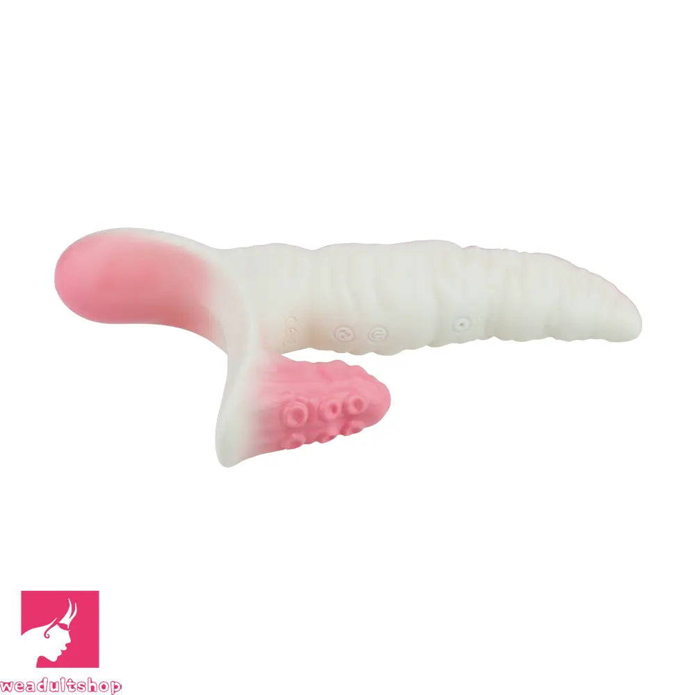 6.5in Tentacle Strap on Vibrating Dildo Natural Curved Soft Cock Toy