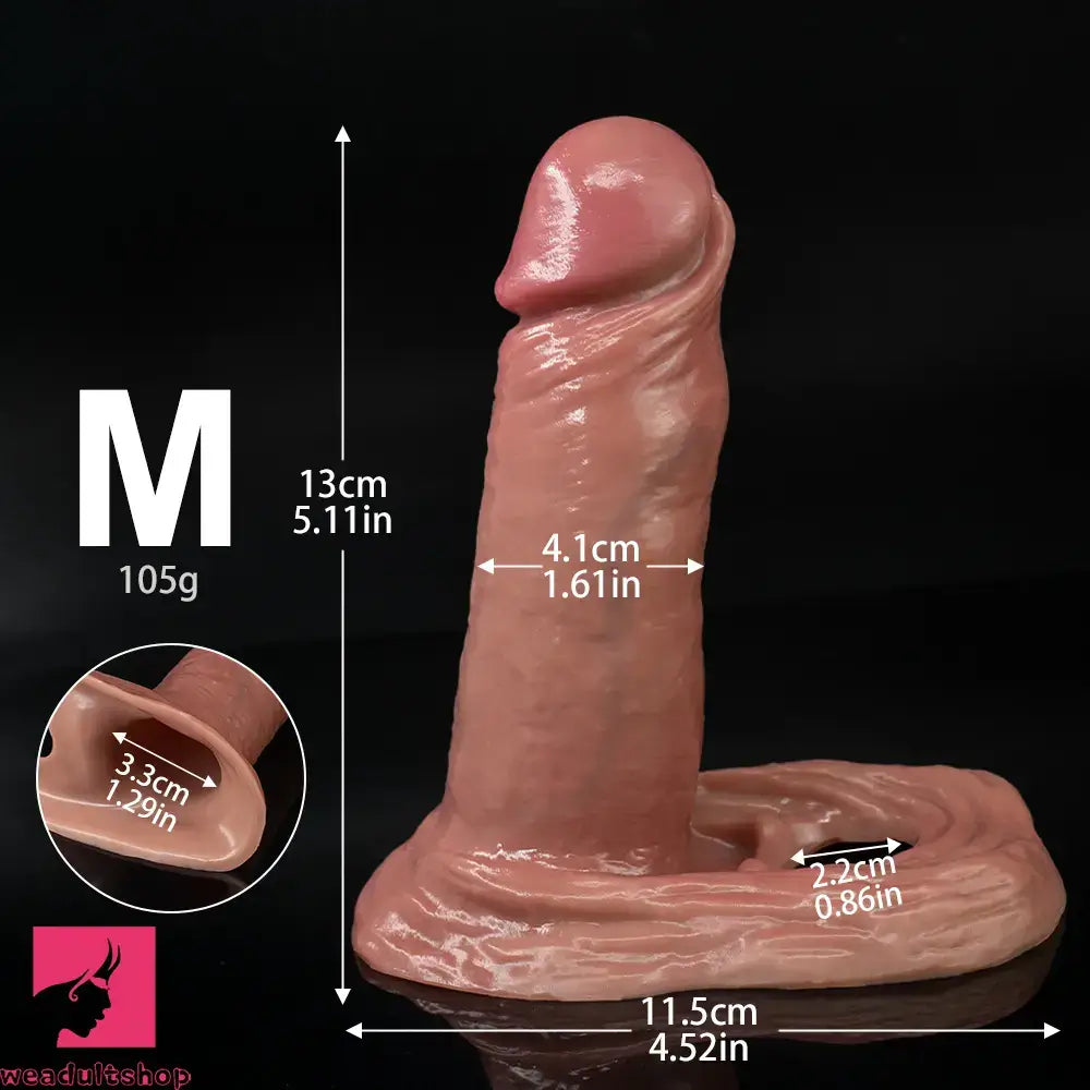 3.74in 5.11in 6.49in Realistic Hollow Small Cock Dildo Sleeve Cock Ring