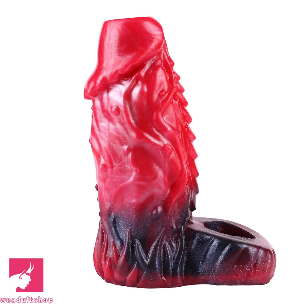 5.78in Silicone Soft Hollow Dildo Built-in keel Vibration Remote Cock Sleeve
