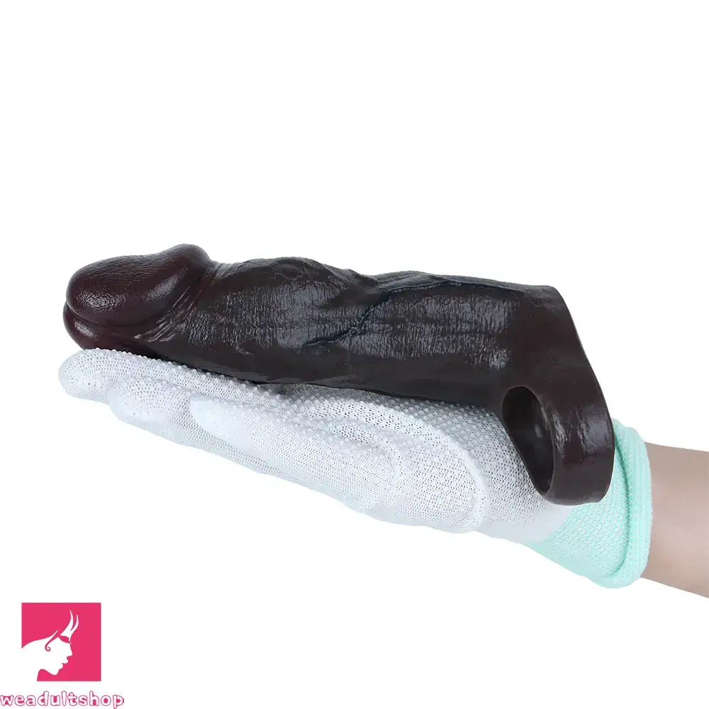 6.22in Silicone Realistic Cock Ring Dildo Sleeve Soft Real Penis Sleeve