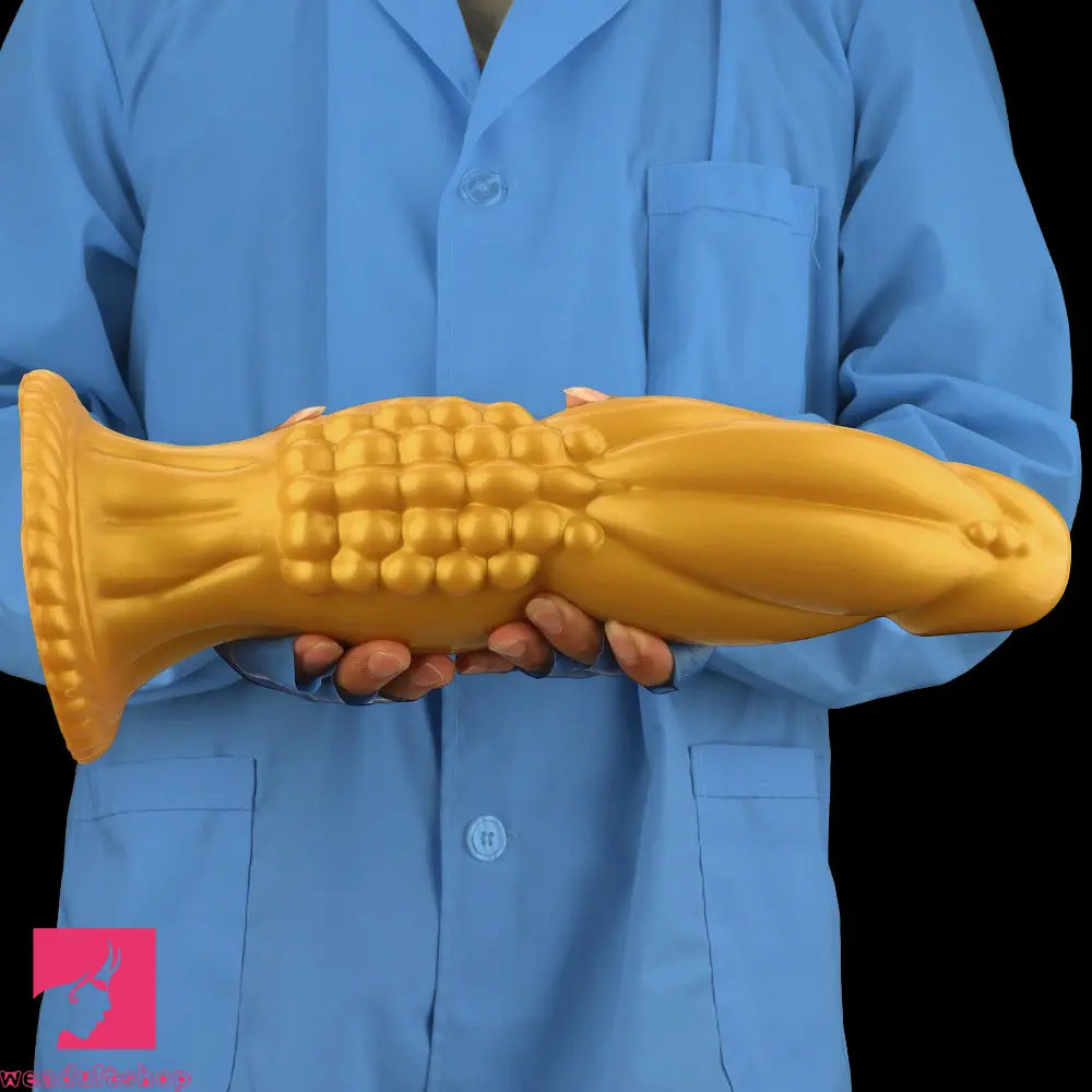 13.78in Golden Soft Silicone Big Fantasy Highquality Material Anal Dildo