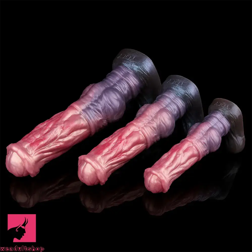 8.74in 10.66in 13.3in Fantasy Dual Layer Silicone Muscle Horse Cock Dildo