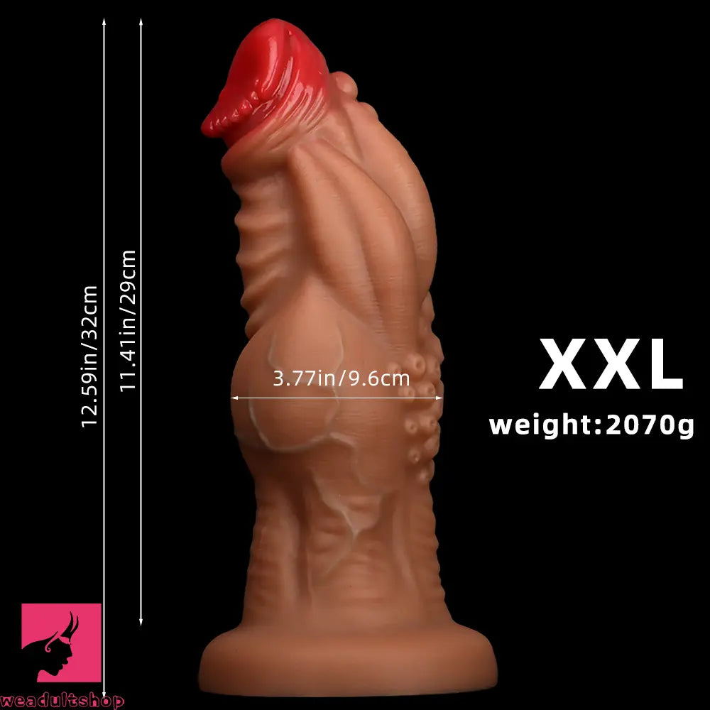 8.85in 9.64in 10.23in 11.41in 12.59in Odd-shaped Large Silicone Anal Dildo