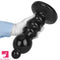 12.6in Black Pull Beads Thick Big Head Penis Anal Plug PVC Cock Dildo