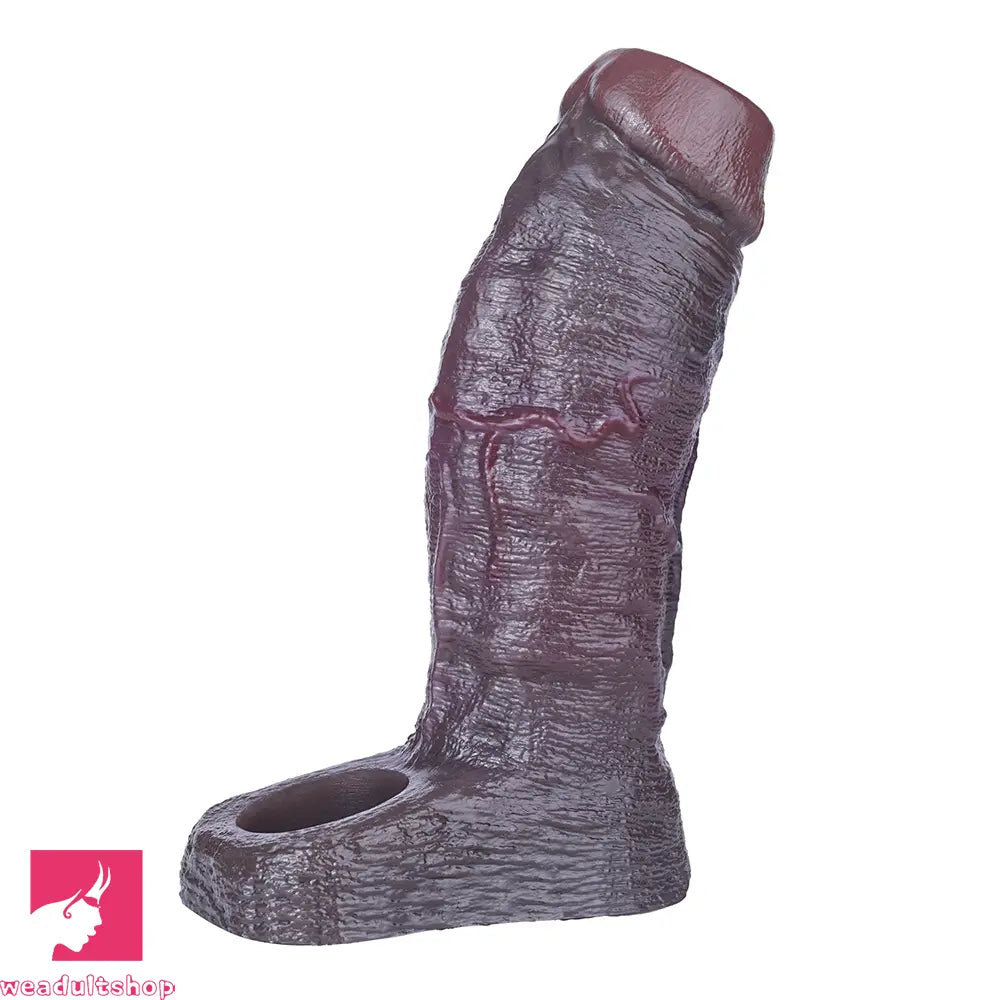 6.06in Platinum Silicone Lifelike Skin Soft Dildo Sleeve Couple Interactive Cock