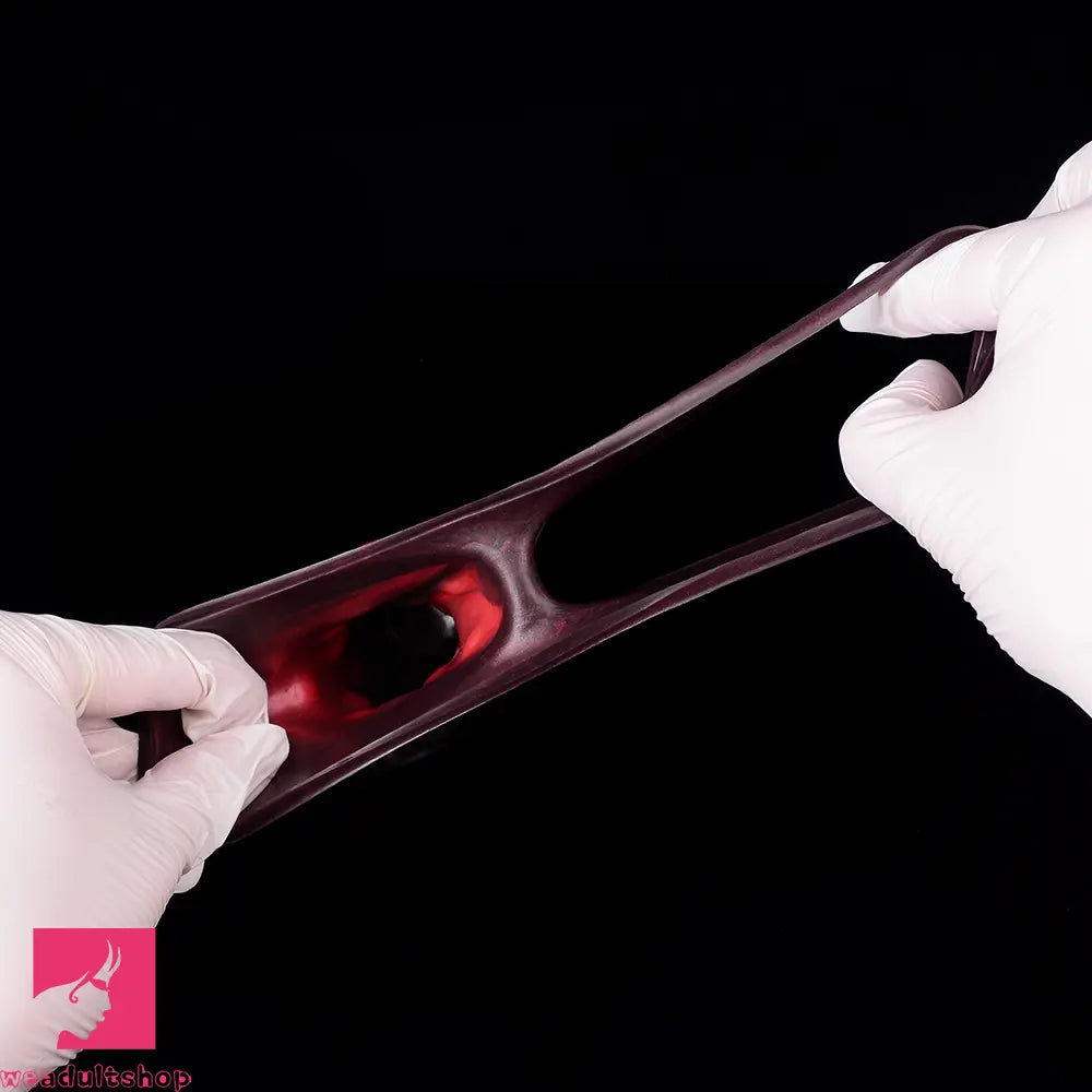 7.09in Silicone Cock Sleeve Knot Dildo Vibrating Hollow Cock Ring Penis Toy
