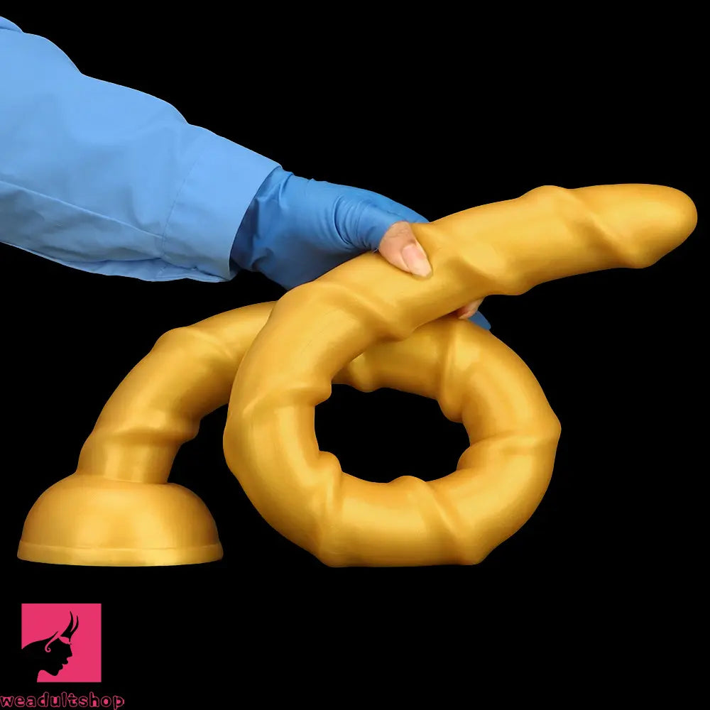33.46in Golden Silicone Super Long Huge Dildo Couples Pleasure Solo