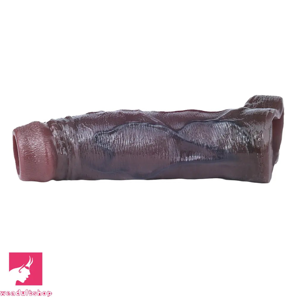 6.29in Platinum Silicone Penis Dildo Sleeve Silicone Prostate Massage Cock