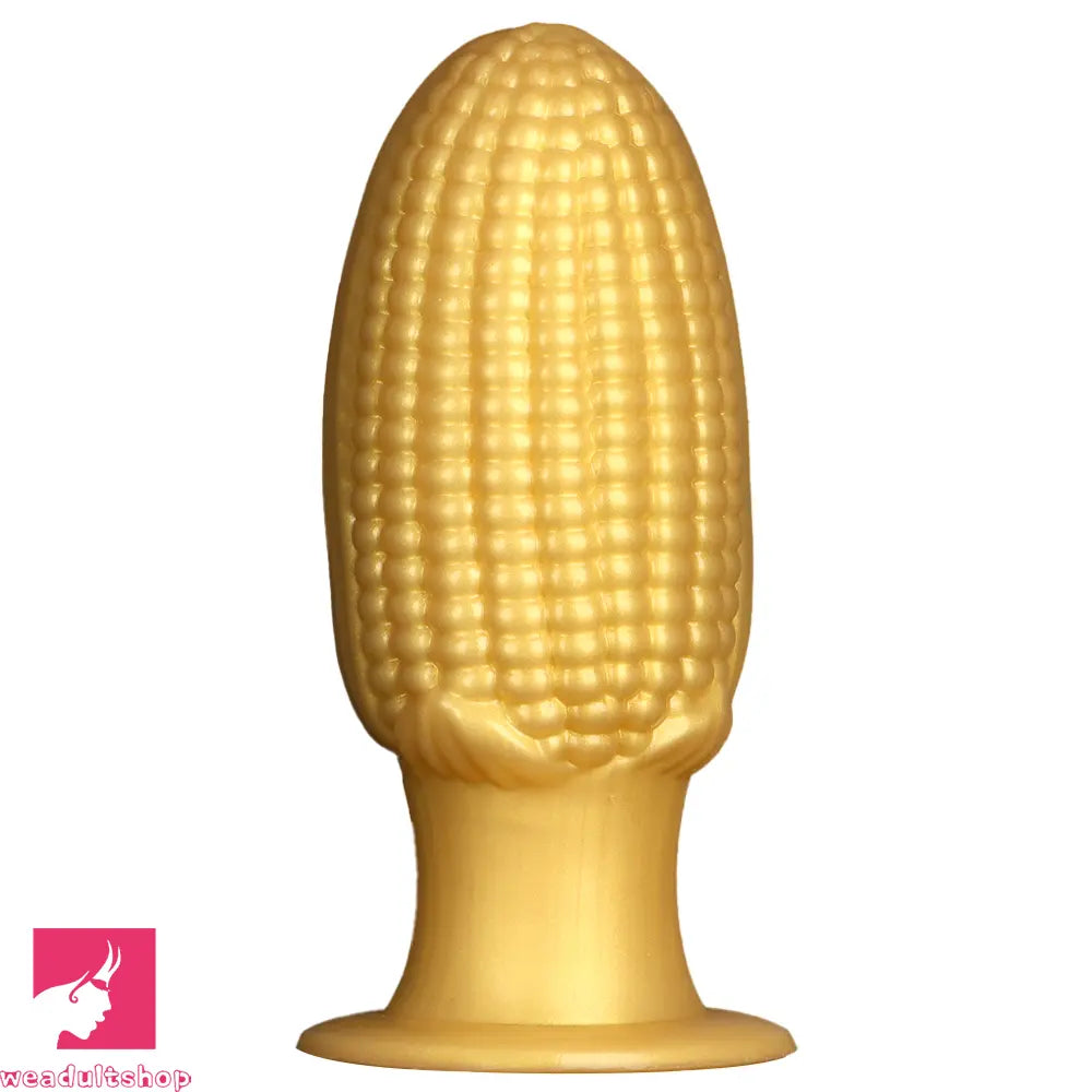 5.9in 6.7in 8.07in Liquid Silicone Thread Granules Soft Corn Gold Cock Dildo