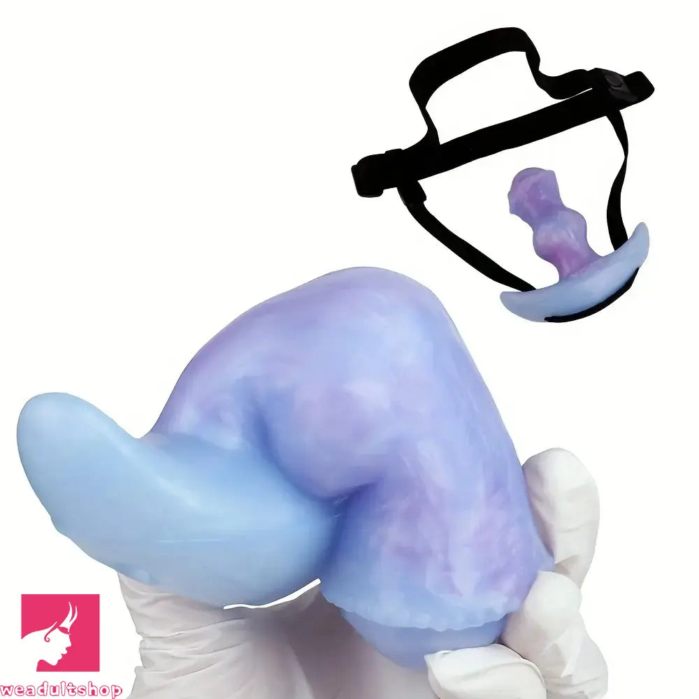 2.95in 3.9in 5.12in Small Sea Jade Anal Knot Silicone Soft Strap on Dildo