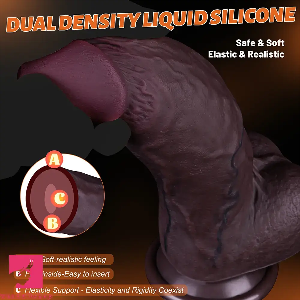 8.66 Dual Density Silicone Real Soft Thick Dildo Gay Cock Anal Sex Product
