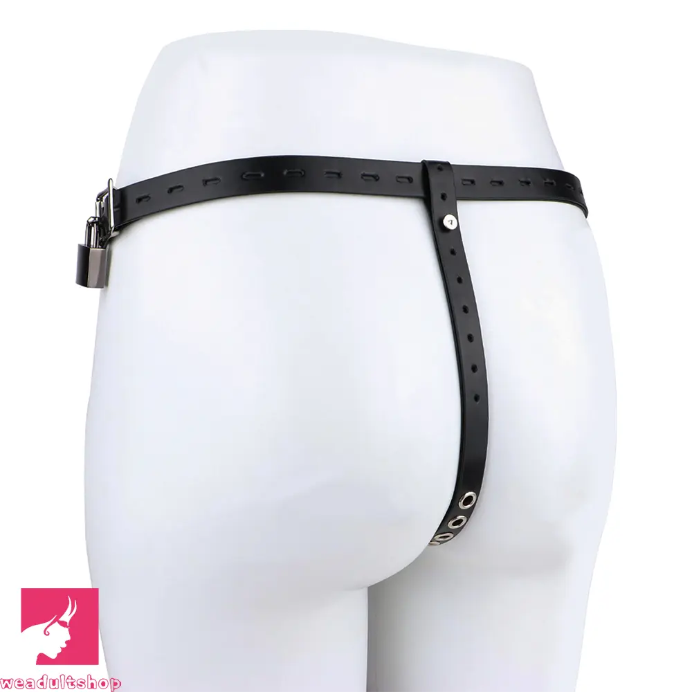 5.7in Silicone Horse Penis Male Cage Strap on Chastity Dildo With Lock