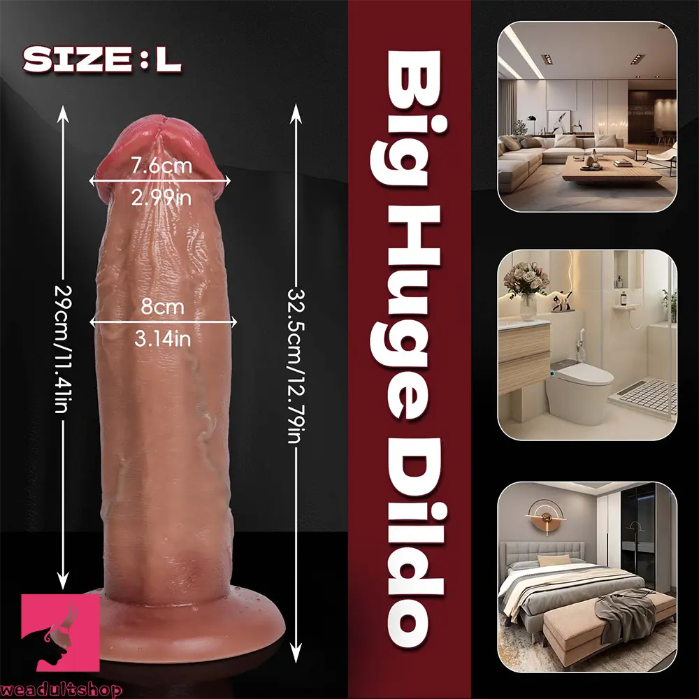 9.25in 10.82in 12.79in Big Head Egg Free Silicone Real Dildo For Female Love