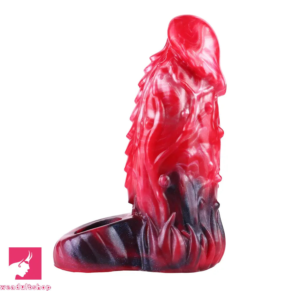 6.18in Spiked Sleeve Hollow Dildo Built-in keel Vibration Remote Penis Sleeve