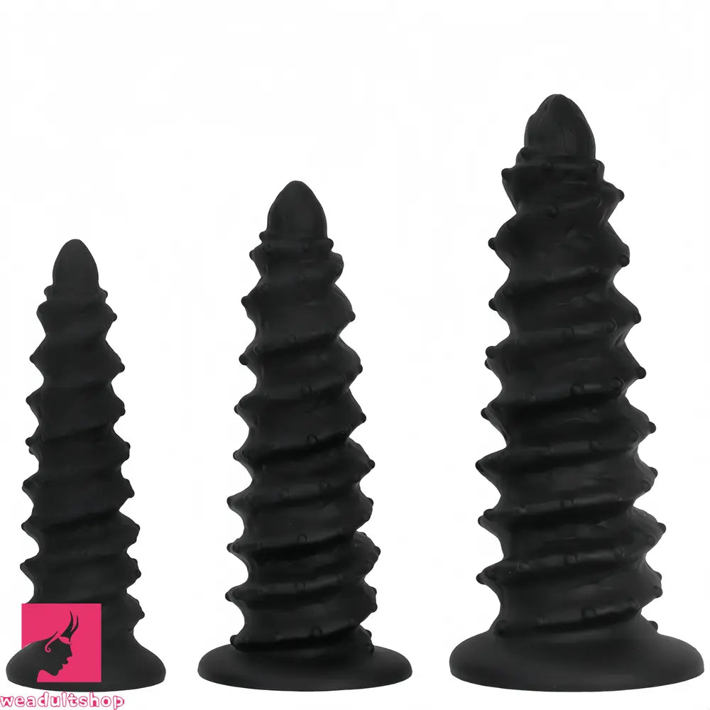 10.43in 12in 14.17in Extra-Big Long Threaded Silicone Sharp Head Dildo