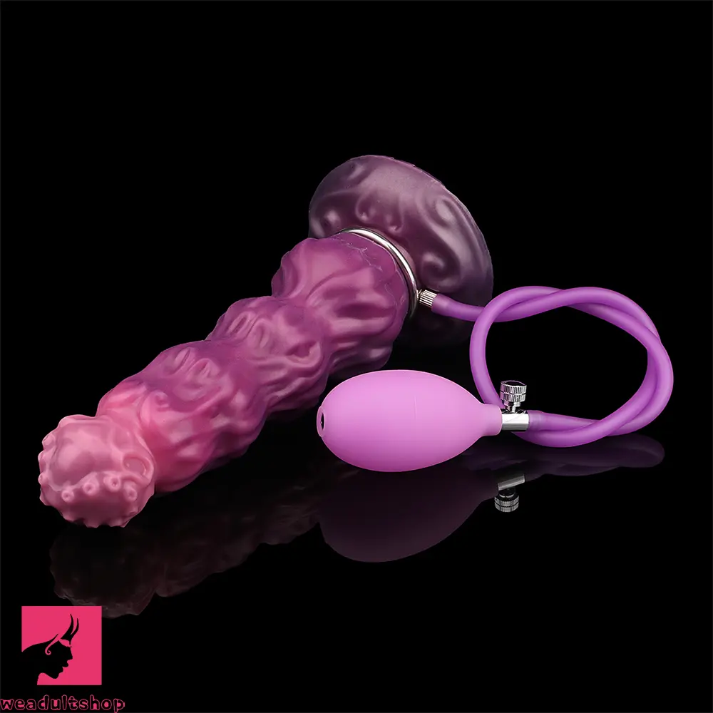 9.68in Inflatable Silicone Soft Big Fantasy Odd Dildo Penis Sex Simulator