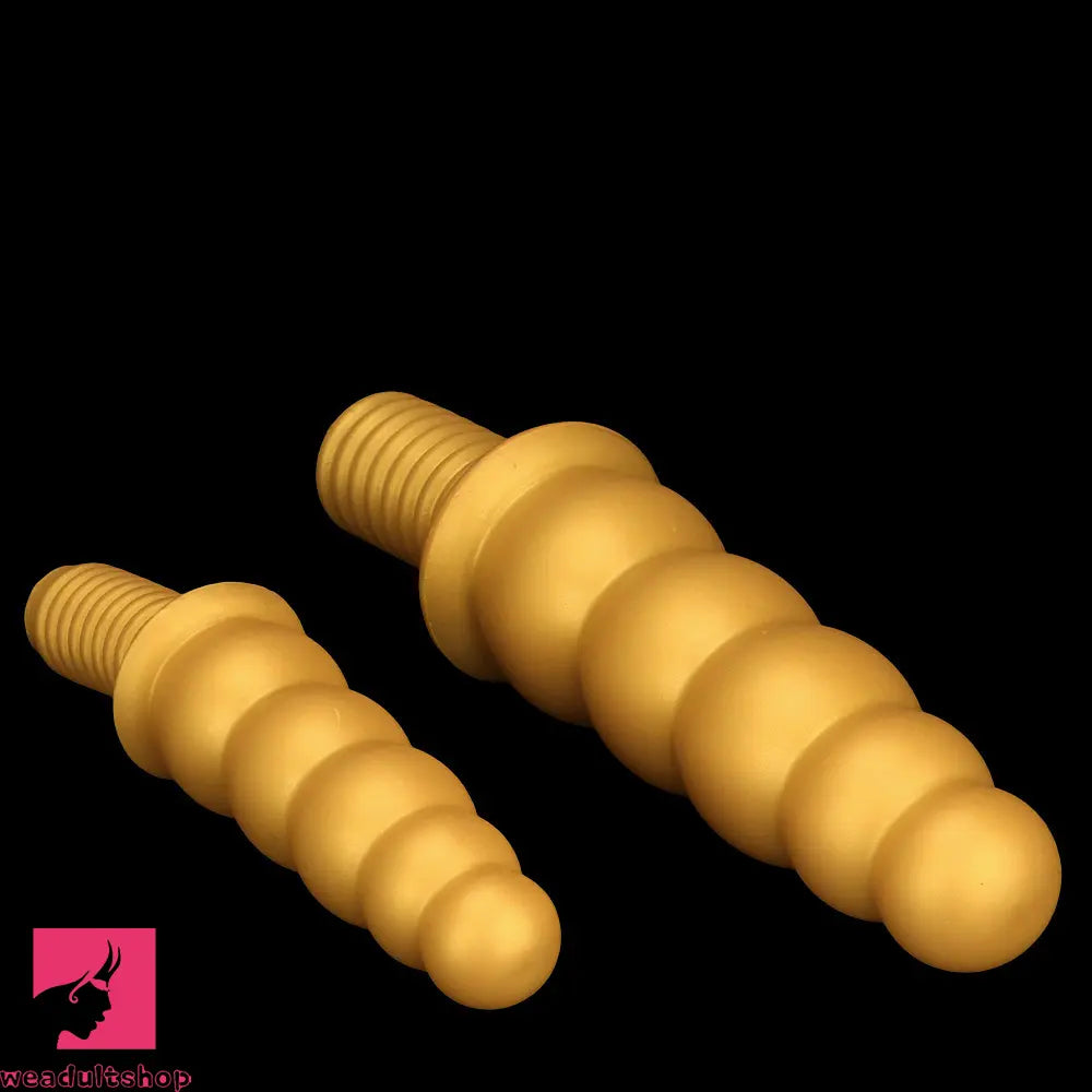 10.62in 14.56in Gold Silicone Anal Plug Dildo With Handle For Love Sex