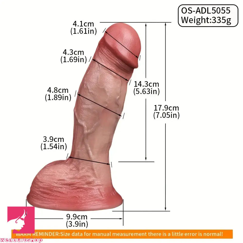 7.05in Double-Layer Silicone Flesh-Colored Realistic Female Anal Dildo