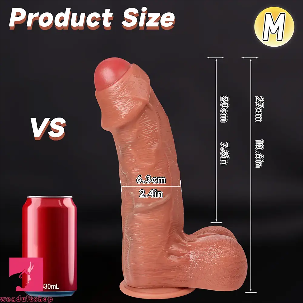 9in 10.6in 12.2in Realistic Uncut Big Dildo For Vaginal G-Spot Love Stimulation