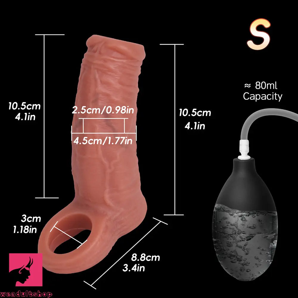 4.1in 4.7in Realistic Squirting Dildo Sleeve Reusable Erotica For Couple Cock