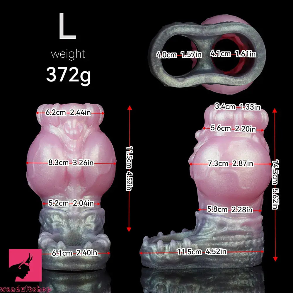 4.17in 4.84in 5.62in Monster Knot Cock Sleeve Dildo Hollow Male Penis