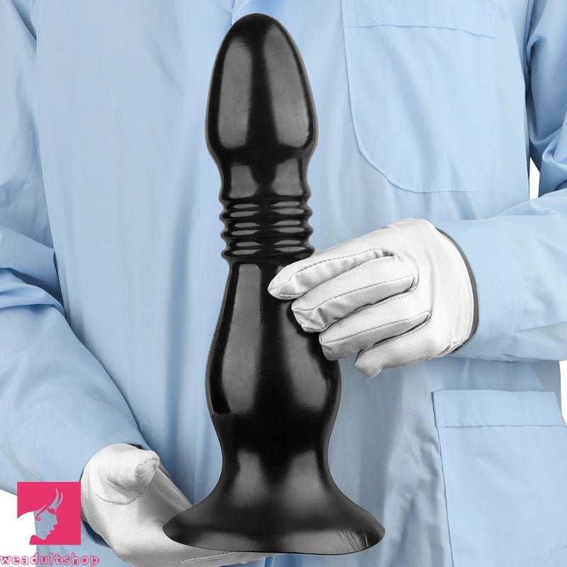 8.66in 12.2in Big Head Anal Dilation Black Big PVC Anal Plug Cock Dildo
